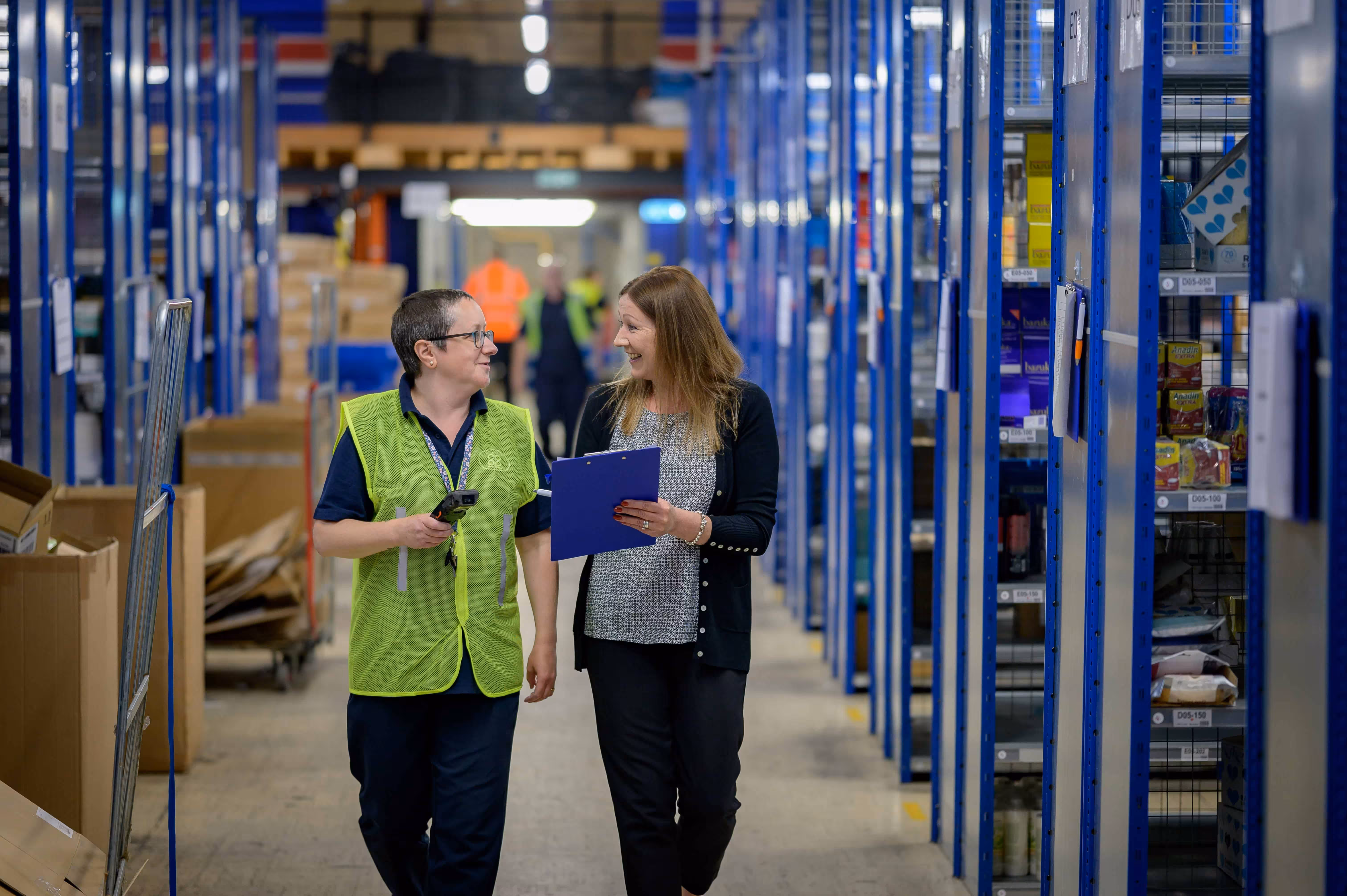 Warehouse team and operations floor